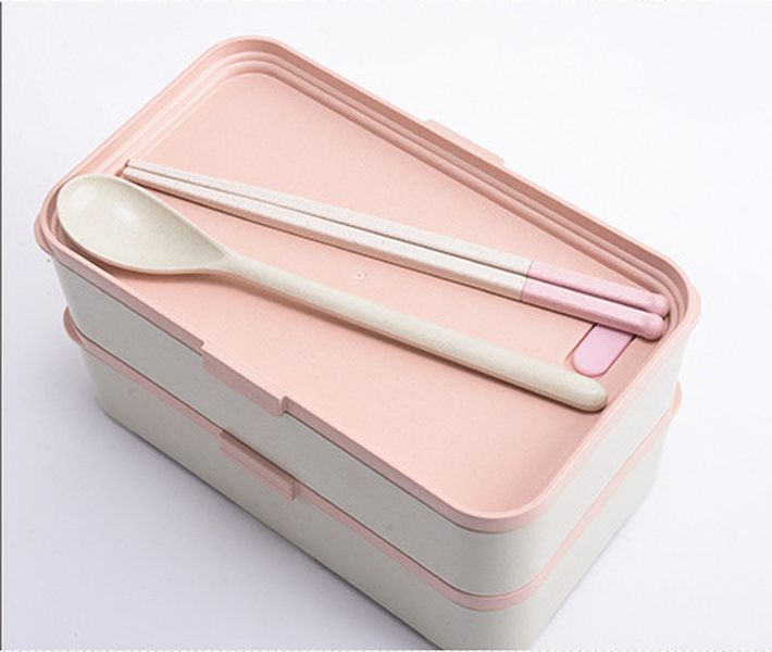 Eco-friendly bamboo 3-layer lunch box microwave safe bento - Minihomy