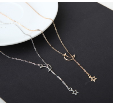 Simple Moon Star Clavicle Chain Short Necklace