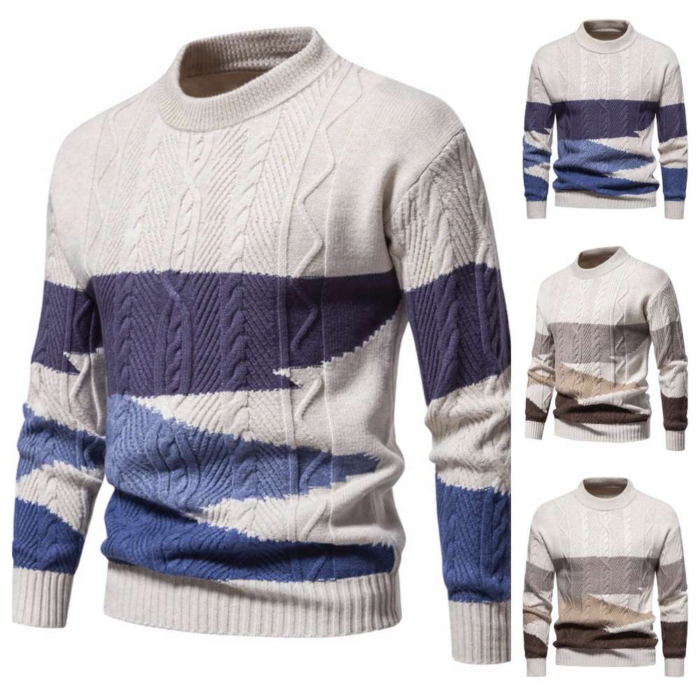 Men's Knitwear Size Color Matching Casual Coat - Minihomy