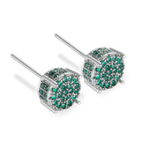 Four-claw Round Zircon Micro-inlaid Full Diamond Starry Earrings