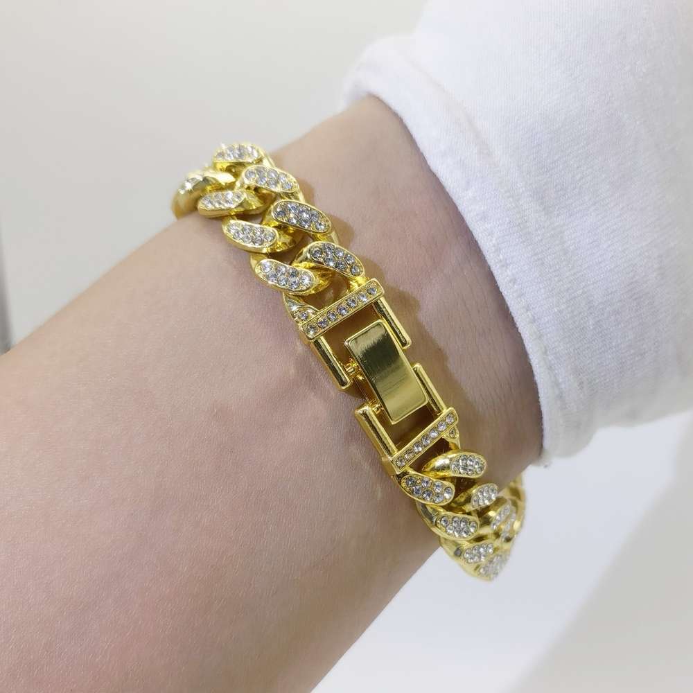 Flat Cuban Link Chain Diamond Bracelet - Minihomy