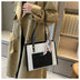 Contrast Color One Shoulder Underarm Tote Big Bag Korean Style Fashion Crossbody - Minihomy