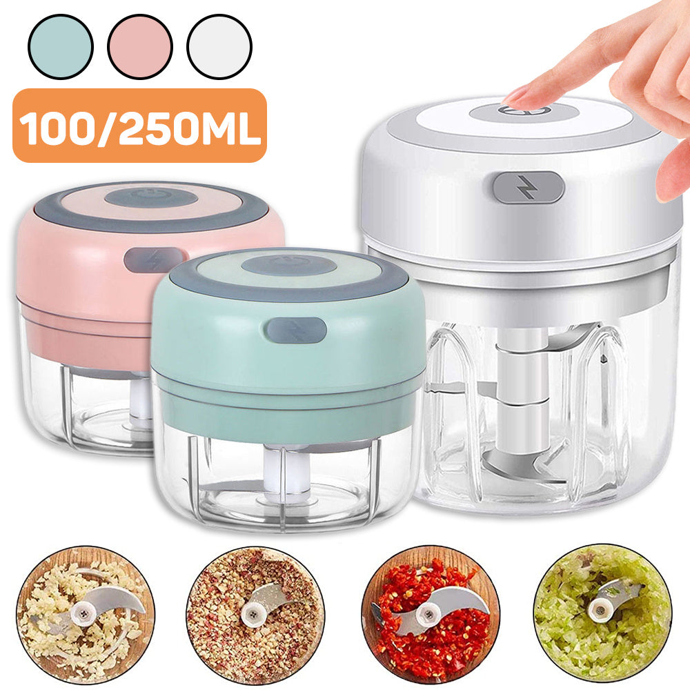 Mini Electric Garlic Chopper USB Charging Ginger Masher Machine Sturdy Durable Chili Vegetable Crusher Kitchen Tool - Minihomy