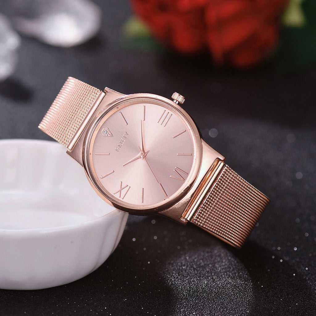 4pcs/Set Dress Women Rose Gold Watches Luxury Ladies Wrist Watch Female Quartz Clock Bracelet