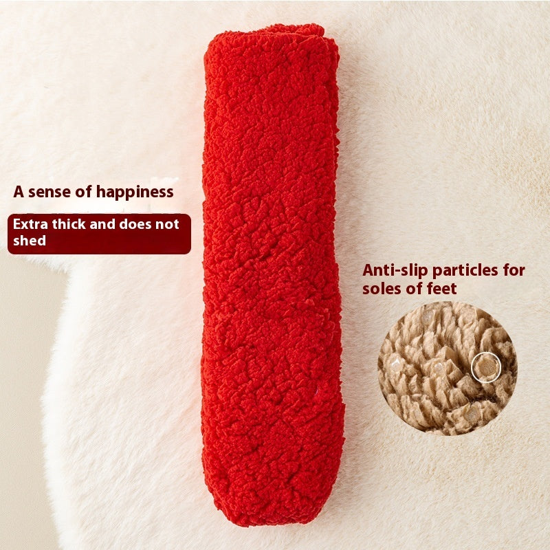 Warm Fuzzy Winter Socks, Coral Velvet Non-Slip House Slippers, New Year Gift