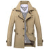 Men's Casual Solid Color Trench Coat - Minihomy