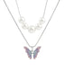 Butterfly Necklace Pearl Double Strand: Elegant European-American Style - Minihomy