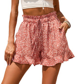 Women's Chiffon Print Casual Pocket Shorts