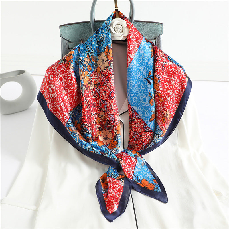 Silk Scarves Female Printing Hijab