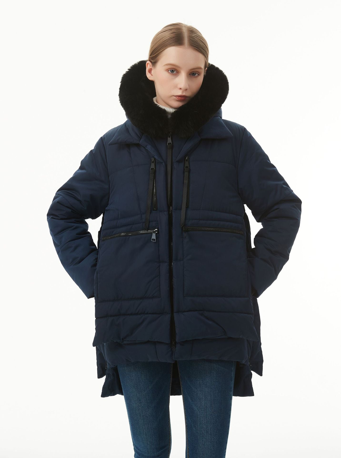 Women's Casual Hooded Middle Long Cotton-padded Coat