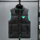 Embroidered Cotton Vest - Men's Winter New Stand-up Collar Cotton Vest