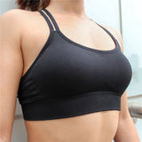 Perforated Fitness Gym Bra for Women with Double Straps - Seamless Sport Yoga Bra