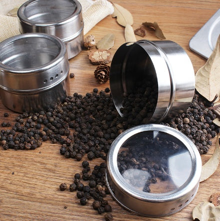 Visible Stainless Steel Spice Jar Set