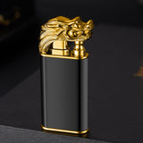 Double Flame Metal Lighter - Dragon, Tiger, Dolphin Design