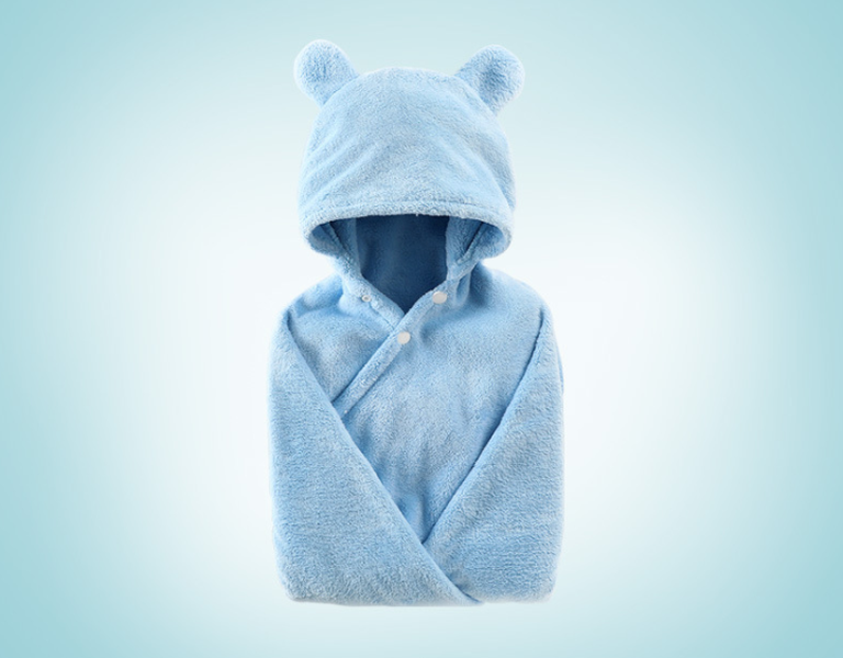 Cotton baby care hooded bath towel - Minihomy