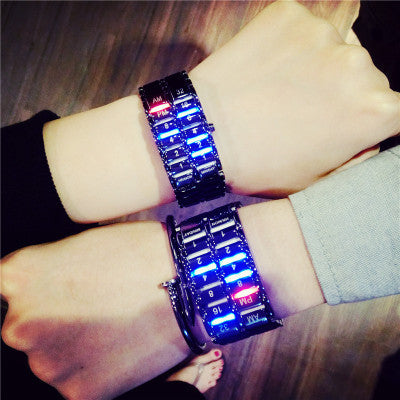 Creative LED Light Men Women Digital Wristwatches Style Male Female Electronic Clock Fashion Casual Couple Bracelet Watch