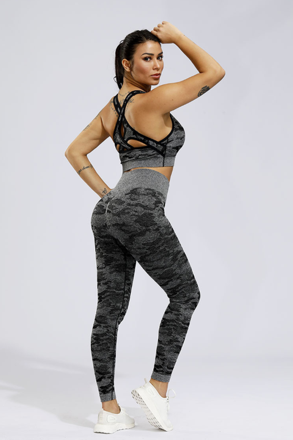 High Waist  Camouflage Running Workout Sports Fitness yoga Pants - Minihomy