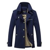 Men's Casual Solid Color Trench Coat