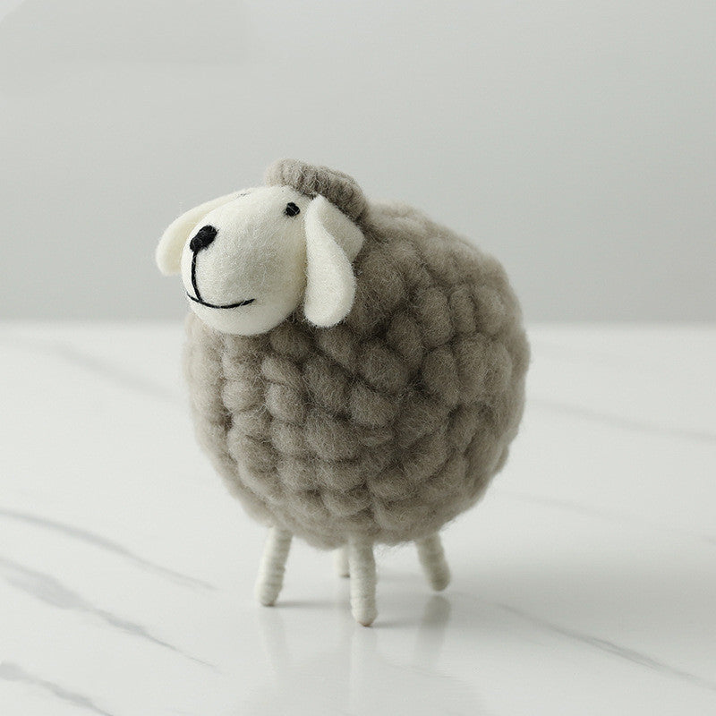 Home Decoration Felt Sheep Miniature Decoration Figurines - Holiday Party Supplies Accessories - Minihomy