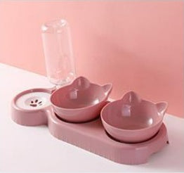 Cat Bowl Anti-tumble Automatic Feeding Water Fountain - Minihomy