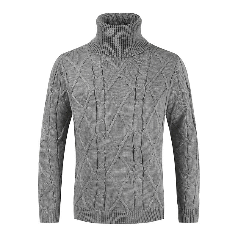 Turtleneck Sweater Men Loose Solid Color