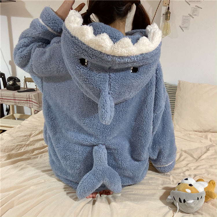 Autumn And Winter Cute Hooded Home Cute Pajamas Sets - Minihomy