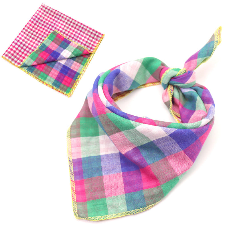 Pup Up the Style: Plaid Double Sided Cotton Pet Scarf!