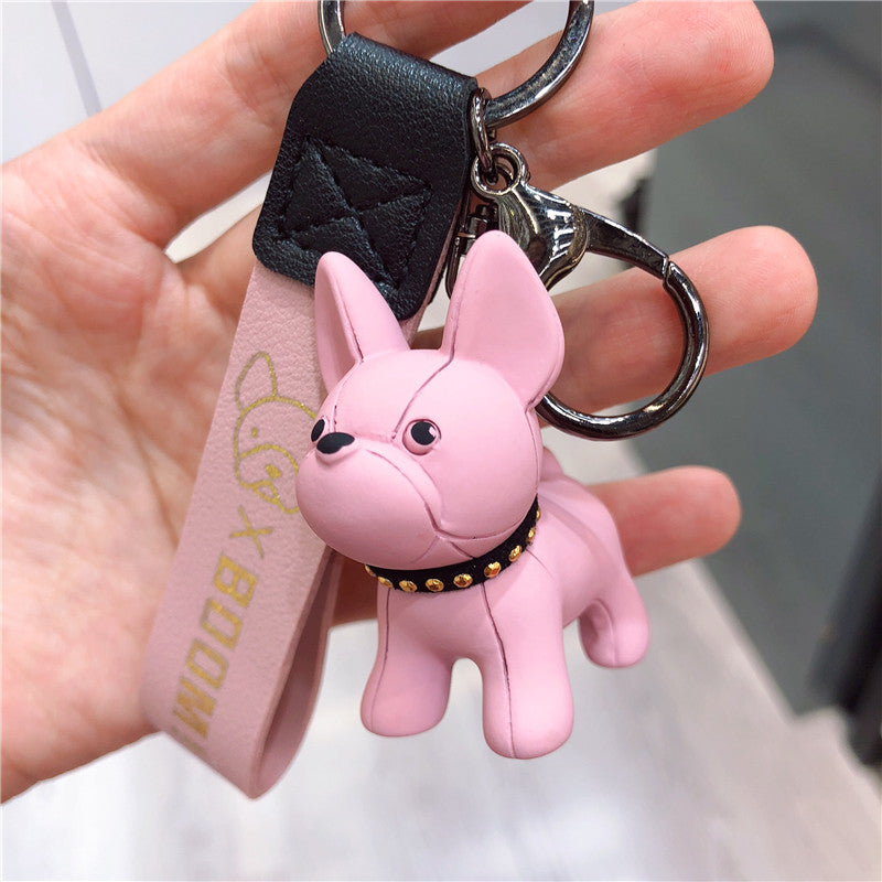 Dog Car keychain French Bulldog Keychain