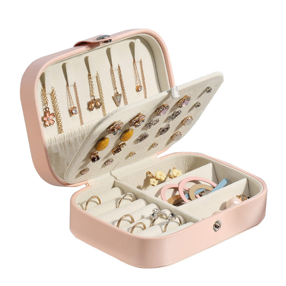 Double Layer Jewelry Earrings Ring Storage Box