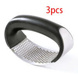 Upgraded Stainless Steel Garlic Press Squeezer - Manual Garlic Ginger Rocker Crusher - Kitchen Gadgets