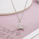 Women's Stars Love Necklace Rhinestones Heart-shped Necklace