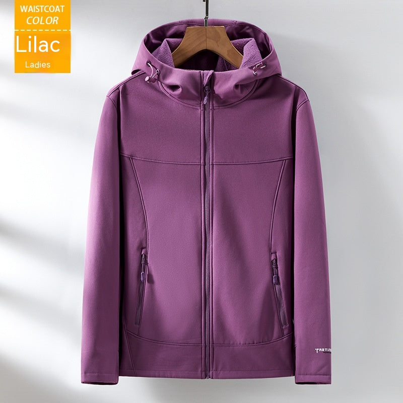 Soft Shell Fleece-lined Single-layer Coat