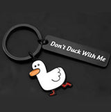 Funny Lover Gift Ducking Love You Cute Duck Pun Keychain Couples - Minihomy