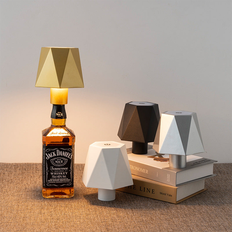 Wireless USB Charging Bar Table Lamp Wine Bottle Lights for Bistro Bedroom Ambience Creative Night