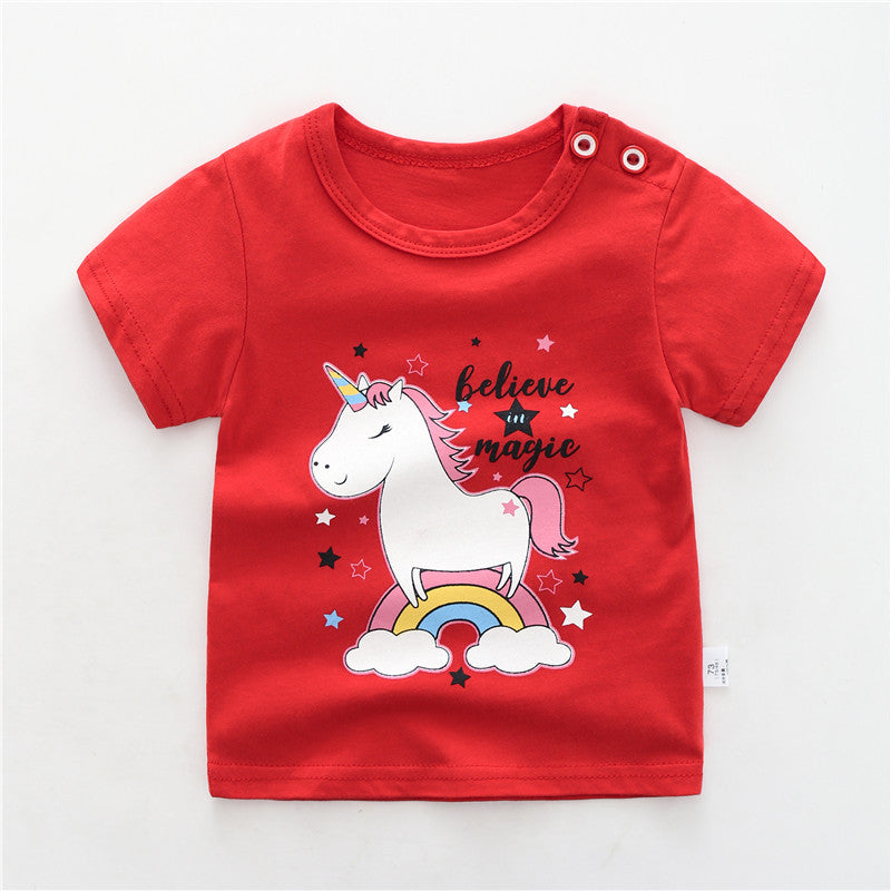 Children's Cotton T-Shirt - Cotton, Unisex, Short Sleeve, All-Match Style