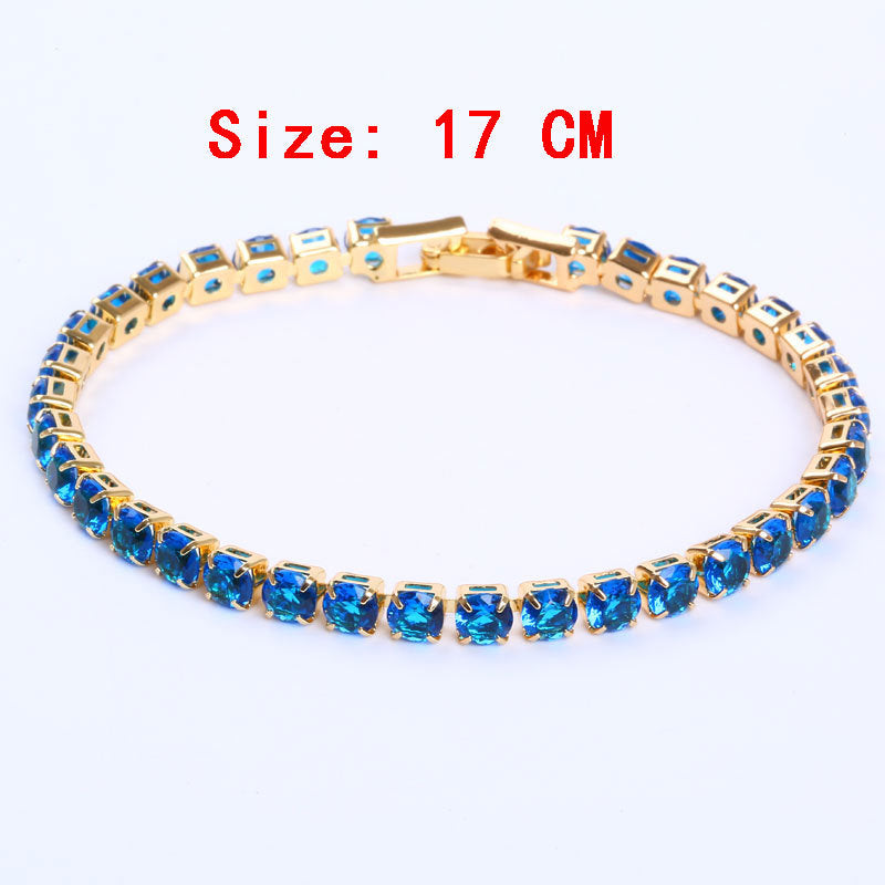 Simple Gang Drill Zircon Bracelet