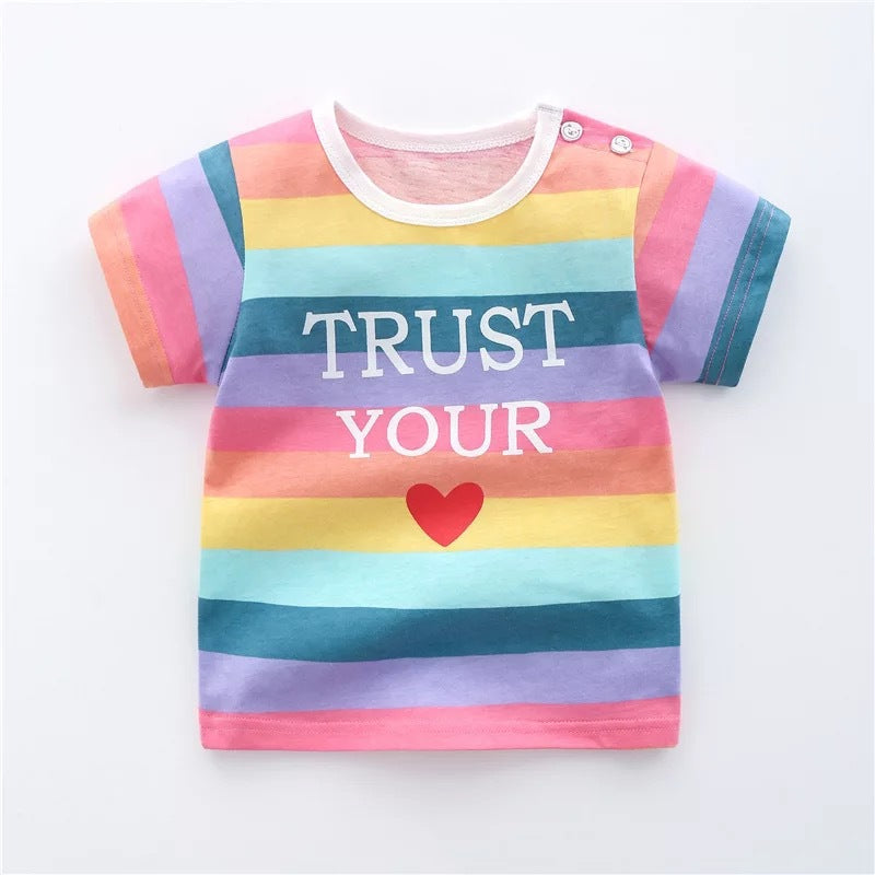 Children's Cotton T-Shirt - Cotton, Unisex, Short Sleeve, All-Match Style