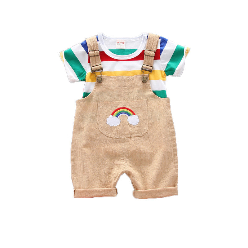 Rainbow Bib Pants Girls Baby Kids