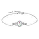 S925 Silver Bracelet Oval Moon Stone