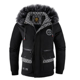 Men's Hair Collar Padded Thickened Cotton Coat Jacket: Stay Warm in Style