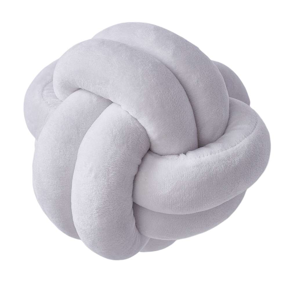 Knotted Plush Ball Design Round Throw Pillow - Minihomy