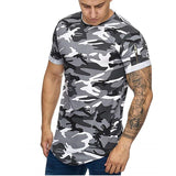 Men's T-shirt Camouflage Gradient Printing Casual Men's Short Sleeve T-shirt