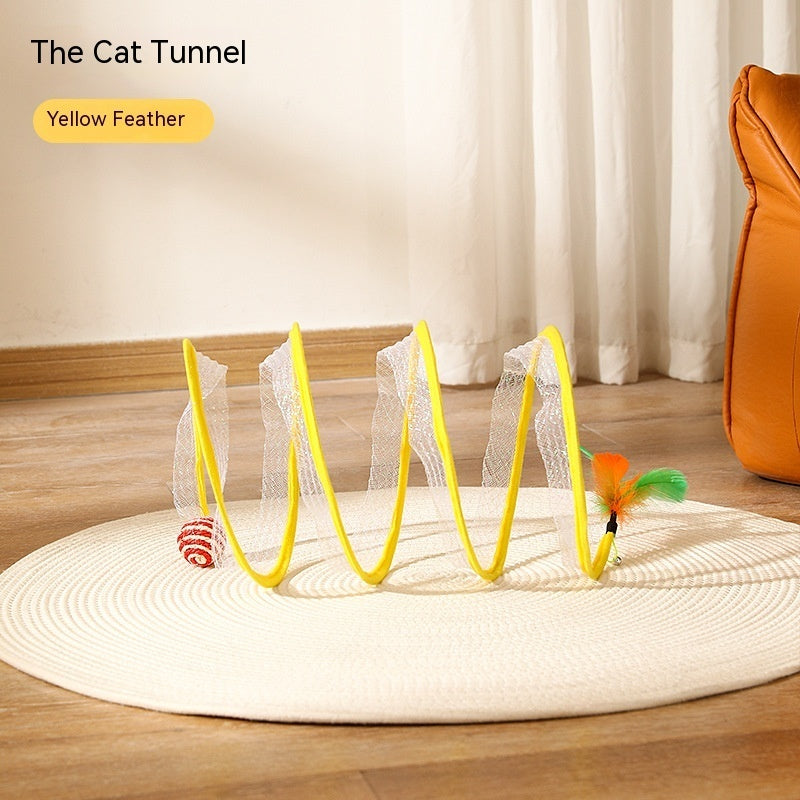 Cat Tunnel Foldable S-Type Interactive Toy for Kittens & Cats - Outdoor Play & Indoor Fun - Minihomy