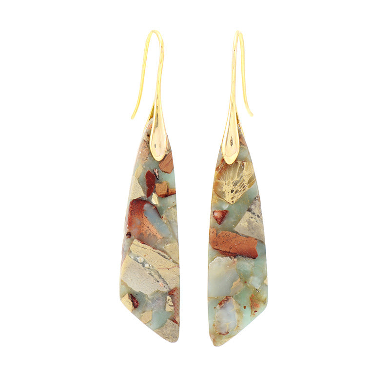 Bohemian Emperor Stone Geometric Pendant Earrings