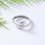 Silver Rose Gold Always With You Hug Rings For Women Men