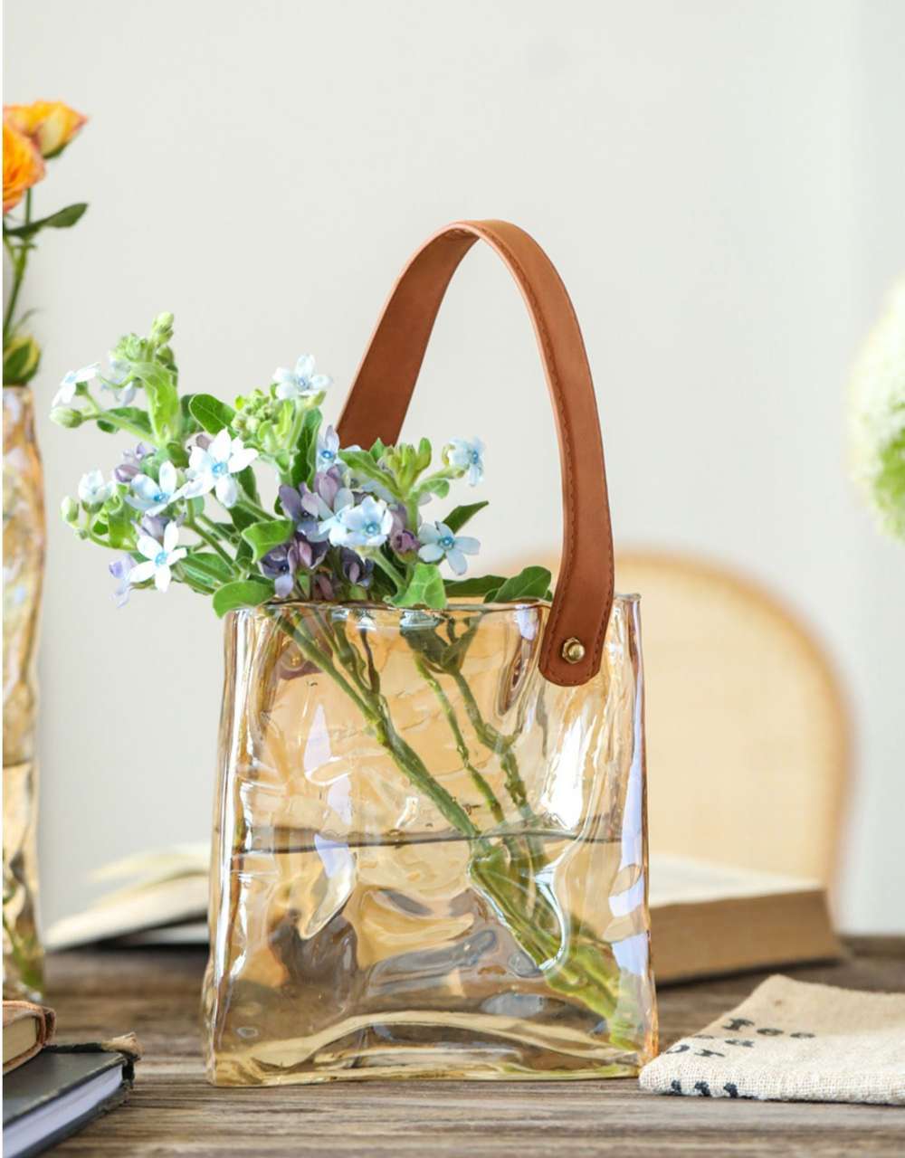 Light Luxury Handbag Glass Vase Aquaculture Decoration - Minihomy