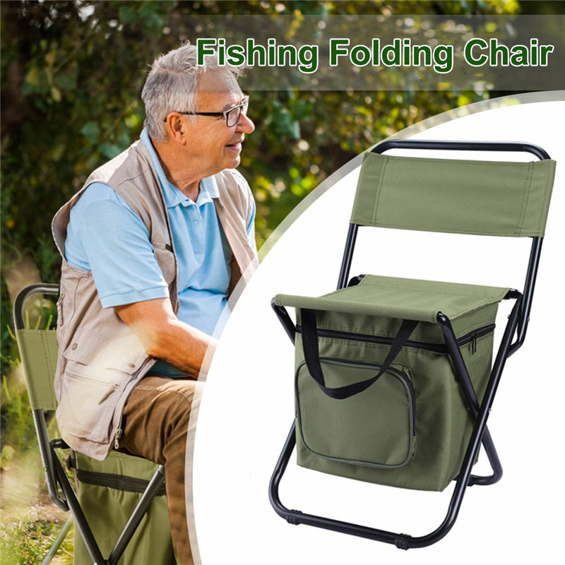 Fishing Chair - Portable Folding Beach Chair with Movable Refrigerator - Minihomy