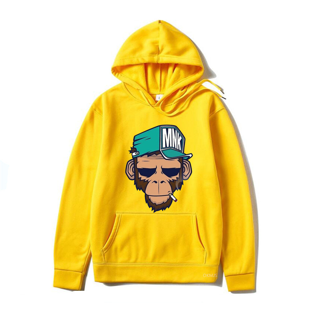 Monkey Printed Men's Hoodie Leisure Warm Sweatshirt