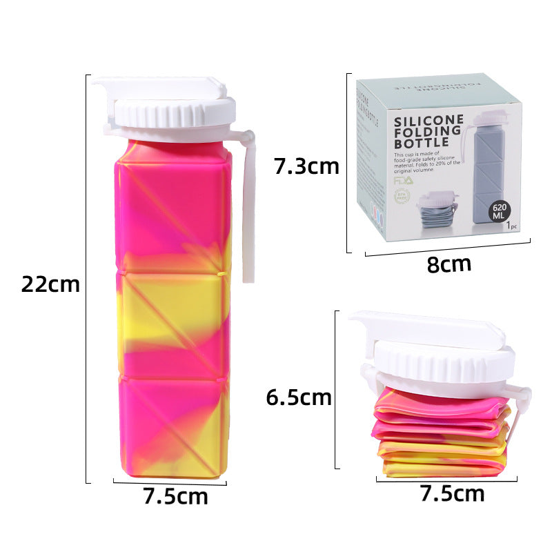 Portable Silicone Folding Water Bottle - Foldable Sports Cup for Outdoor Travel - Minihomy