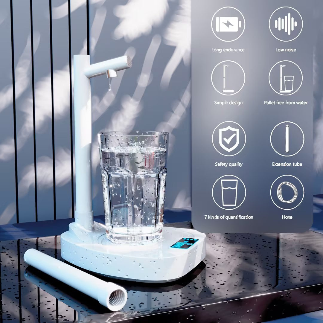 Automatic Water Dispenser for Desk - Rechargeable Water Bottle with Stand - Minihomy